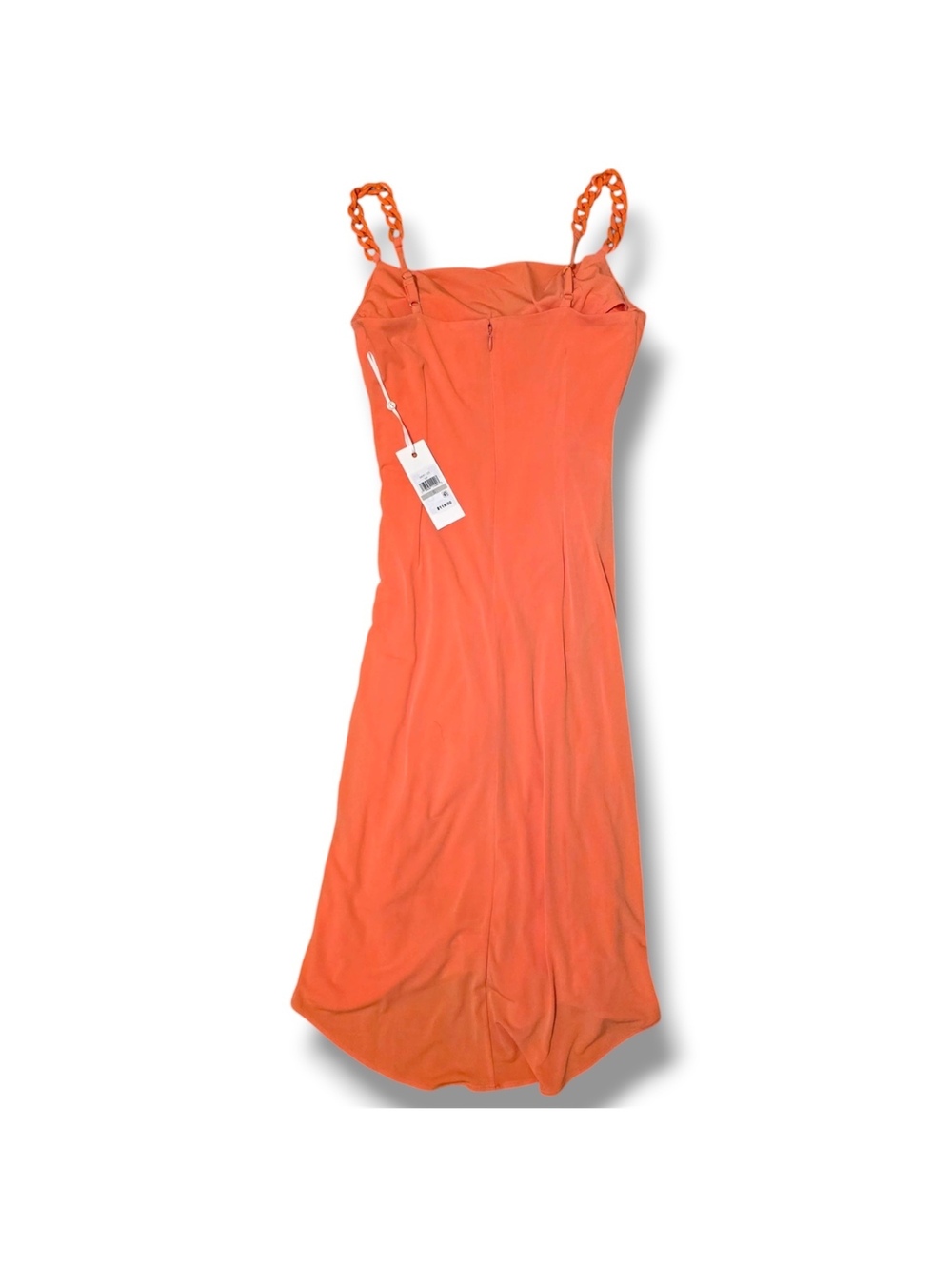Siena Women's Coral Size: 0 Chain-Trim Midi Bodycon Dress - Picture 3 of 4